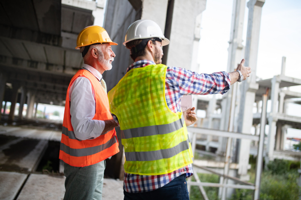 men working on a construction site